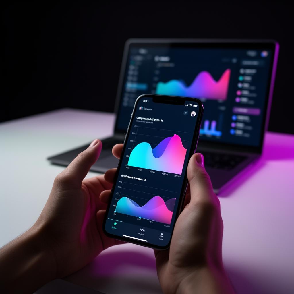 Creator using BundAI on phone with growth analytics